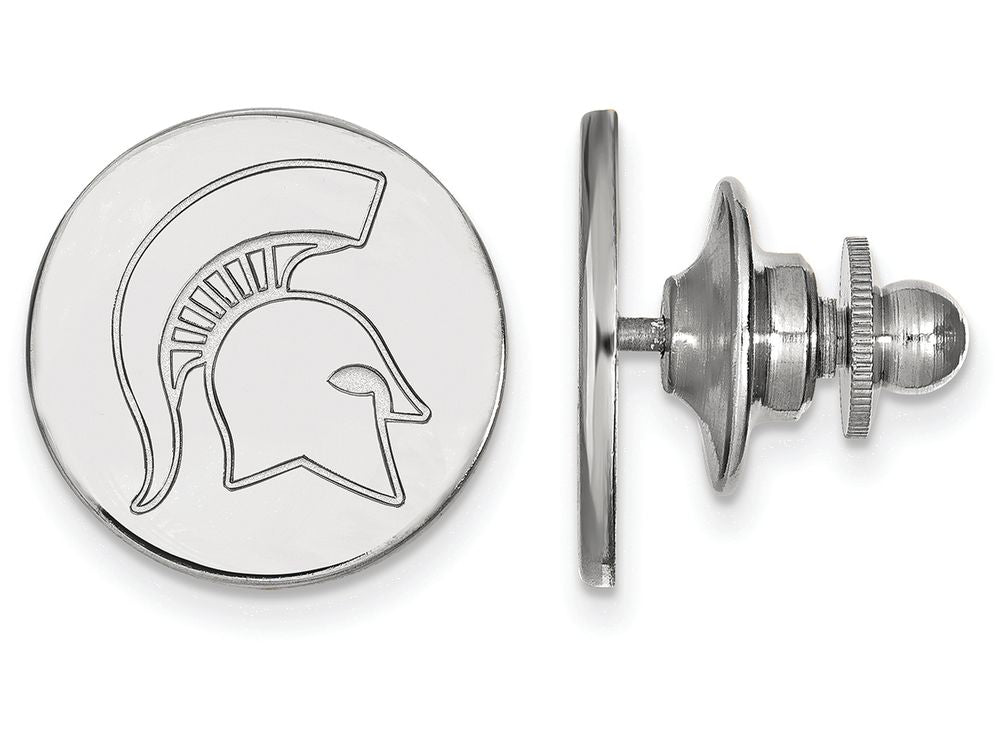 LogoArt Sterling Silver Michigan State University Lapel Pin