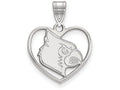 LogoArt Sterling Silver University Of Louisville Pendant Necklace In Heart