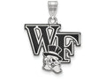 LogoArt Sterling Silver Wake Forest University Large Enamel Pendant Necklace