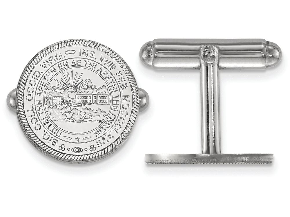 LogoArt Sterling Silver West Virginia University Crest Cuff Link