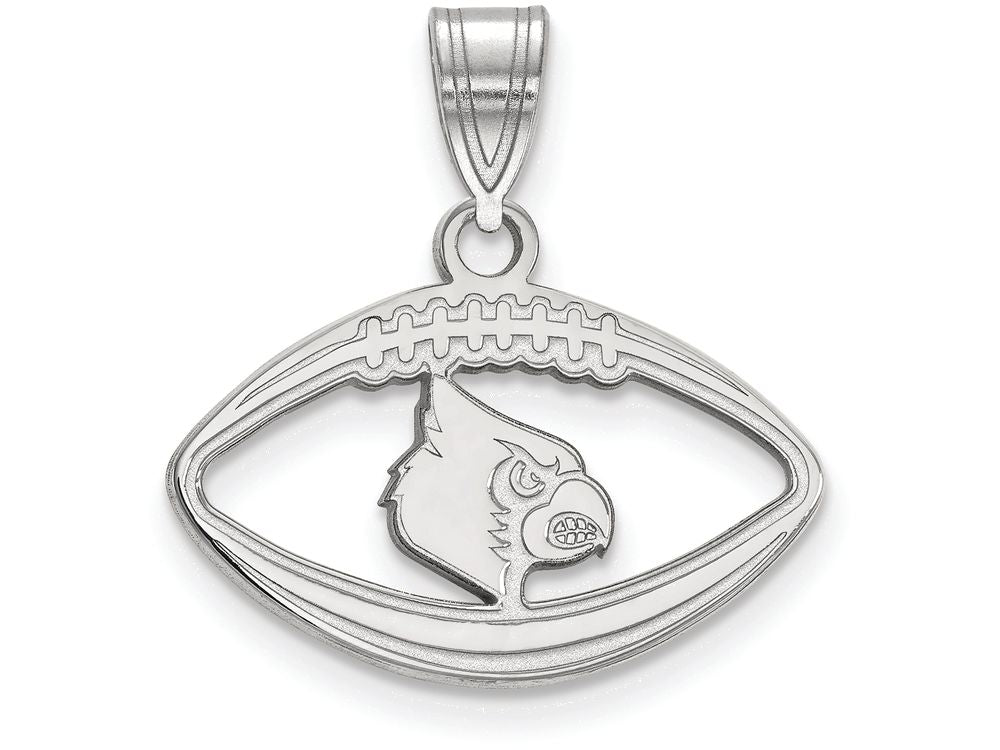 LogoArt Sterling Silver University Of Louisville Pendant Necklace In Football