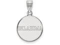 LogoArt Sterling Silver Oklahoma Medium Disc Pendant Necklace