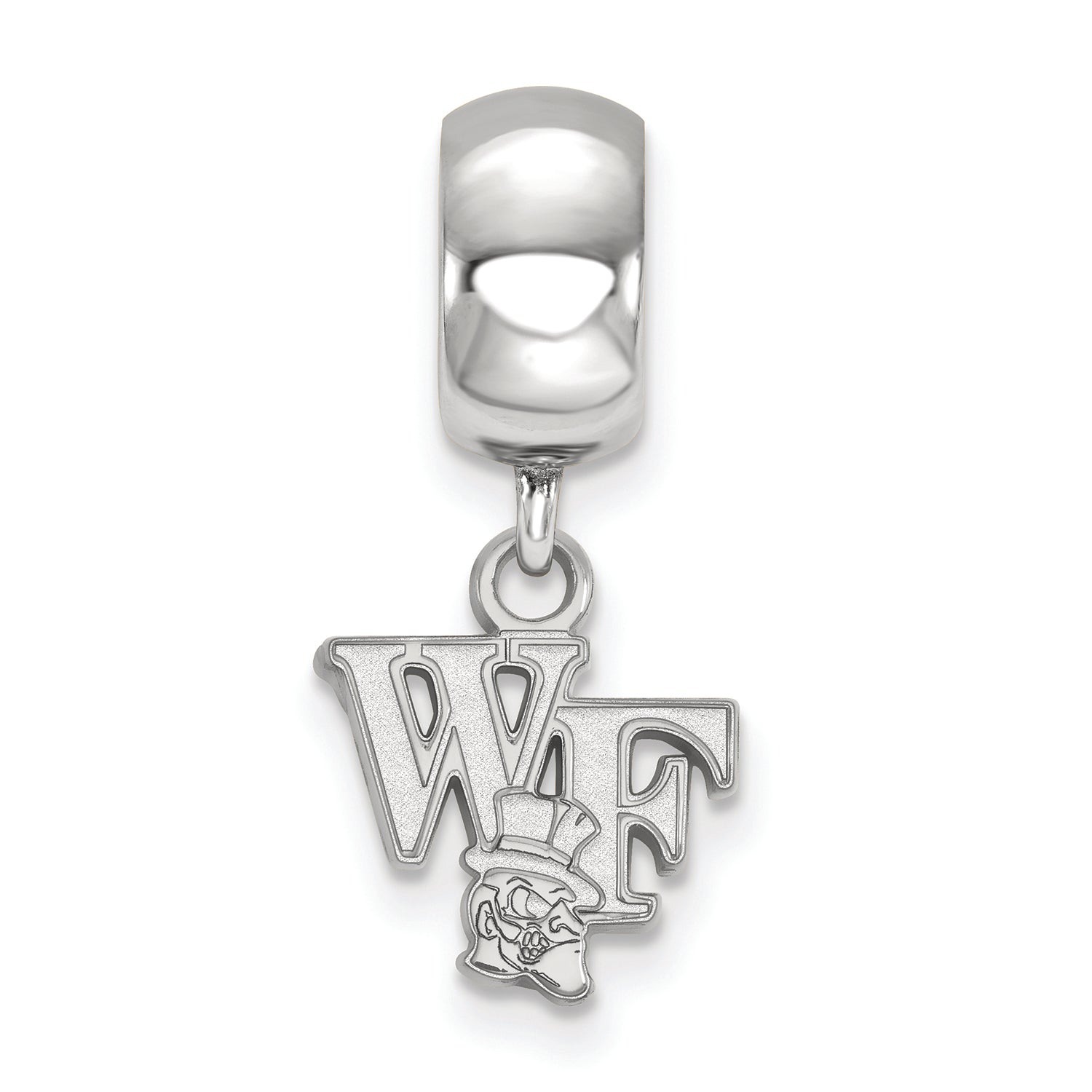 LogoArt Sterling Silver Wake Forest University Bead Charm Charm Xs Dangle Bead Charm