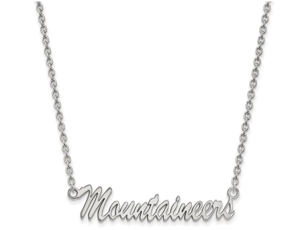 LogoArt Sterling Silver West Virginia University Medium Pendant Necklace