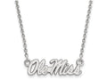 LogoArt Sterling Silver University Of Mississippi Small Pendant Necklace