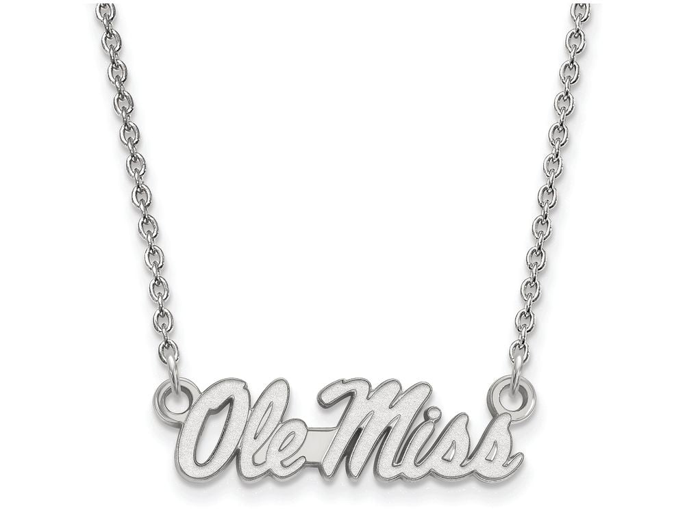 LogoArt Sterling Silver University Of Mississippi Small Pendant Necklace