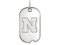 LogoArt Sterling Silver University Of Nebraska Small Dog Tag Pendant Necklace