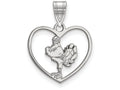 LogoArt Sterling Silver Virginia Tech Pendant Necklace In Heart
