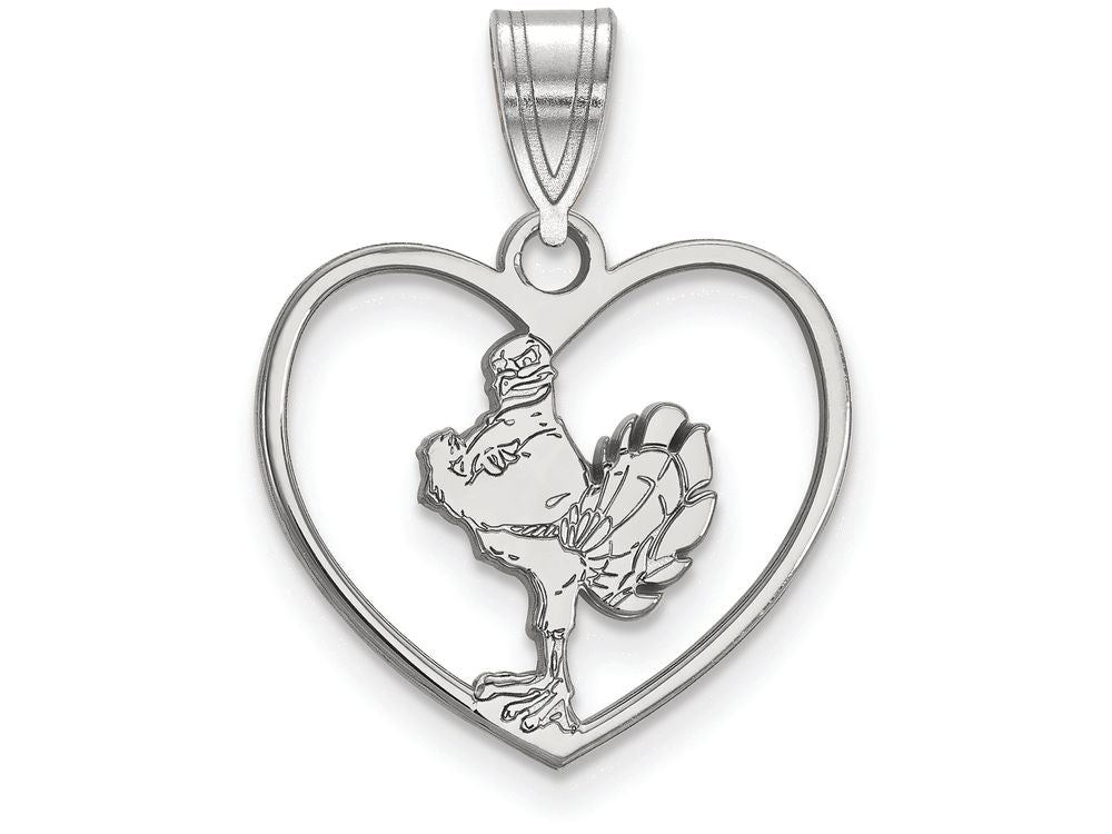 LogoArt Sterling Silver Virginia Tech Pendant Necklace In Heart