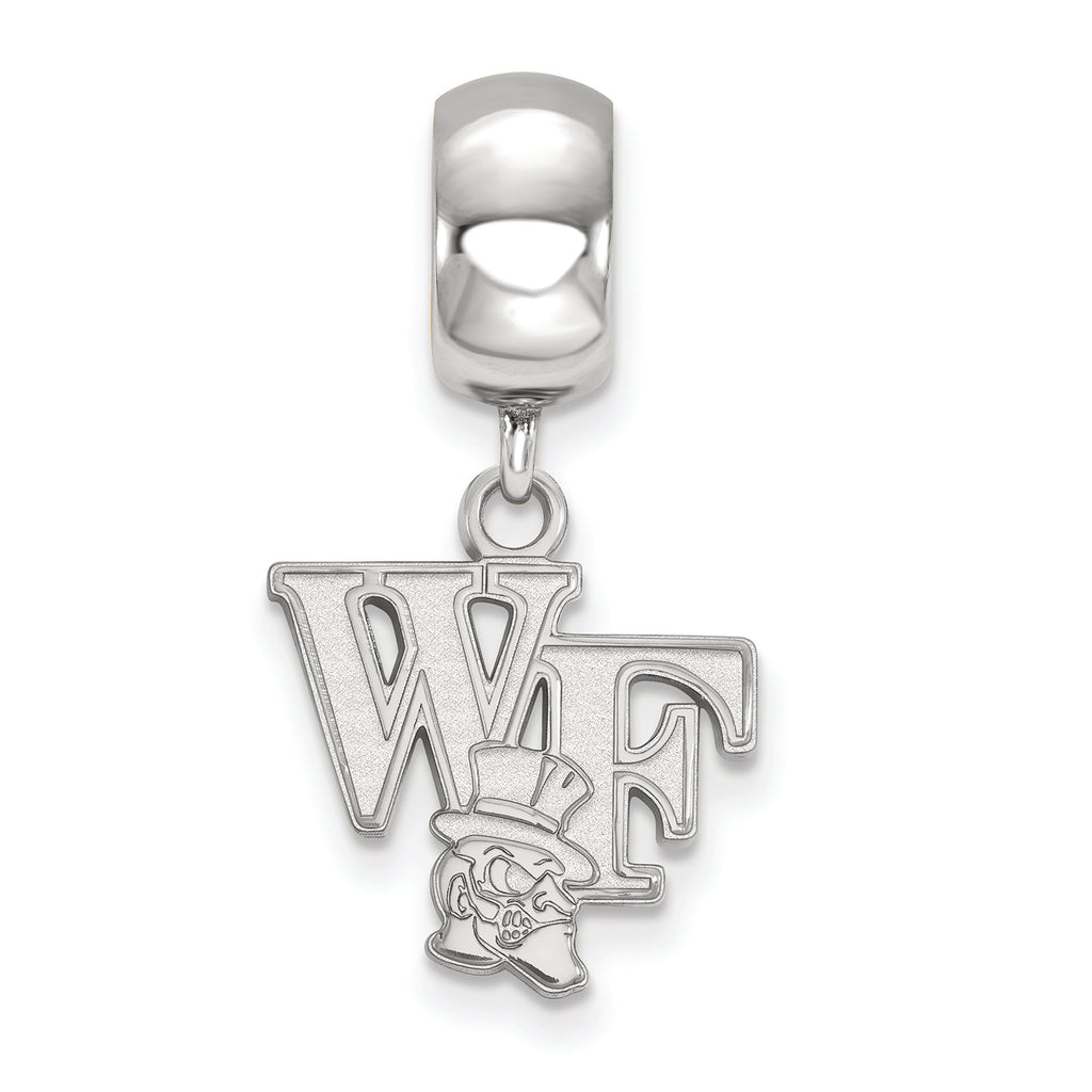 LogoArt Sterling Silver Wake Forest University Bead Charm Charm Small Dangle Bead Charm
