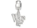 LogoArt Sterling Silver Wake Forest University Bead Charm Charm Small Dangle Bead Charm