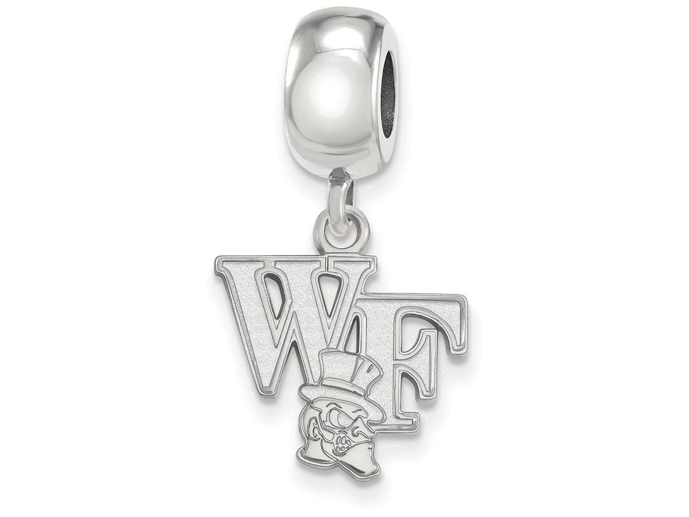 LogoArt Sterling Silver Wake Forest University Bead Charm Charm Small Dangle Bead Charm