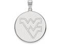 LogoArt Sterling Silver West Virginia University XL Disc Pendant Necklace