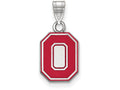 LogoArt Sterling Silver Ohio State University Small Enamel Pendant Necklace