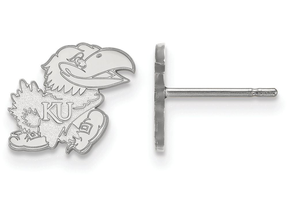 LogoArt Sterling Silver University Of Kansas Xs Post Earrings