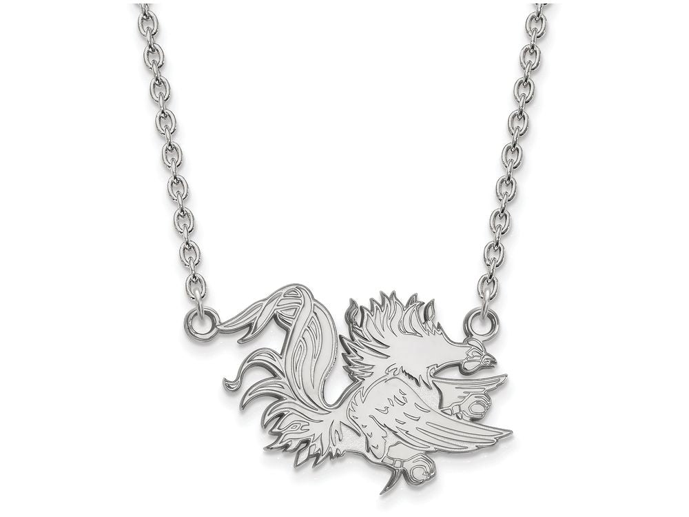 LogoArt Sterling Silver University Of South Carolina Large Pendant Necklace