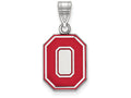 LogoArt Sterling Silver Ohio State University Medium Enamel Pendant Necklace