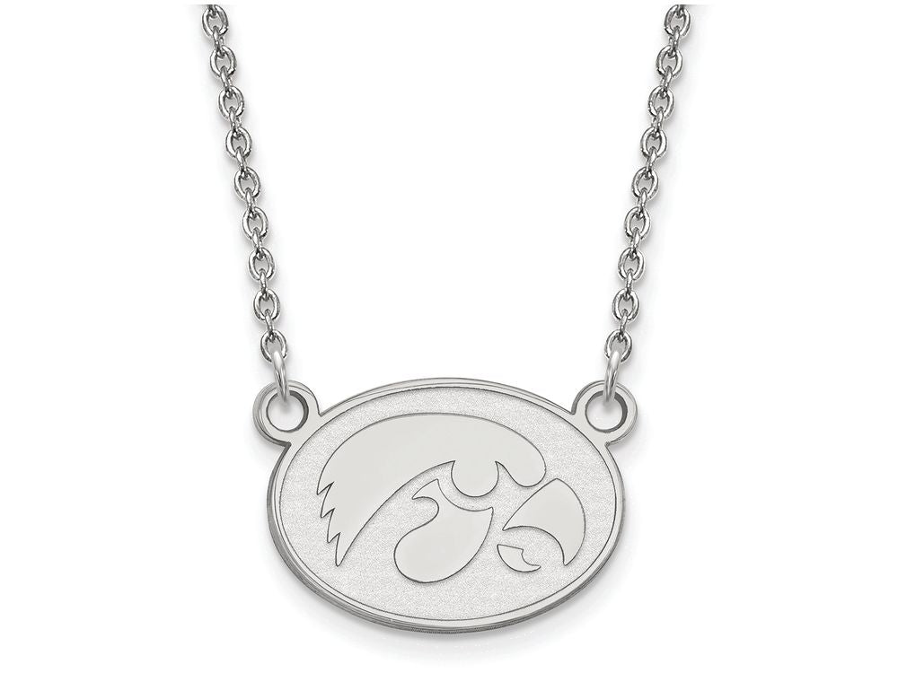 LogoArt Sterling Silver University Of Iowa Small Pendant Necklace