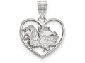 LogoArt Sterling Silver University Of South Carolina Pendant Necklace In Heart