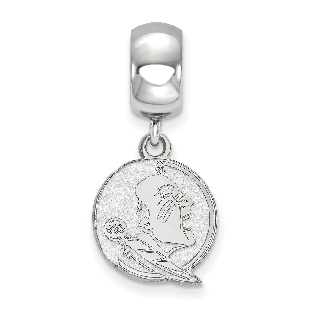 LogoArt Sterling Silver Florida State University Bead Charm Charm Small Dangle Bead Charm