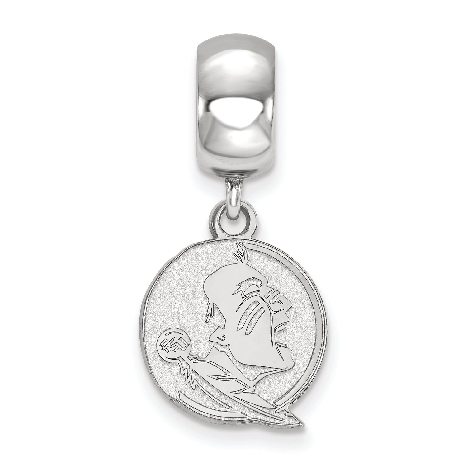 LogoArt Sterling Silver Florida State University Bead Charm Charm Small Dangle Bead Charm