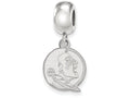 LogoArt Sterling Silver Florida State University Bead Charm Charm Small Dangle Bead Charm