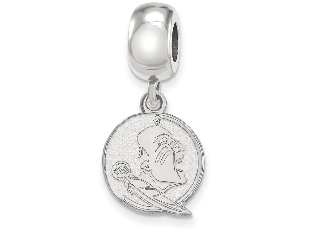 LogoArt Sterling Silver Florida State University Bead Charm Charm Small Dangle Bead Charm