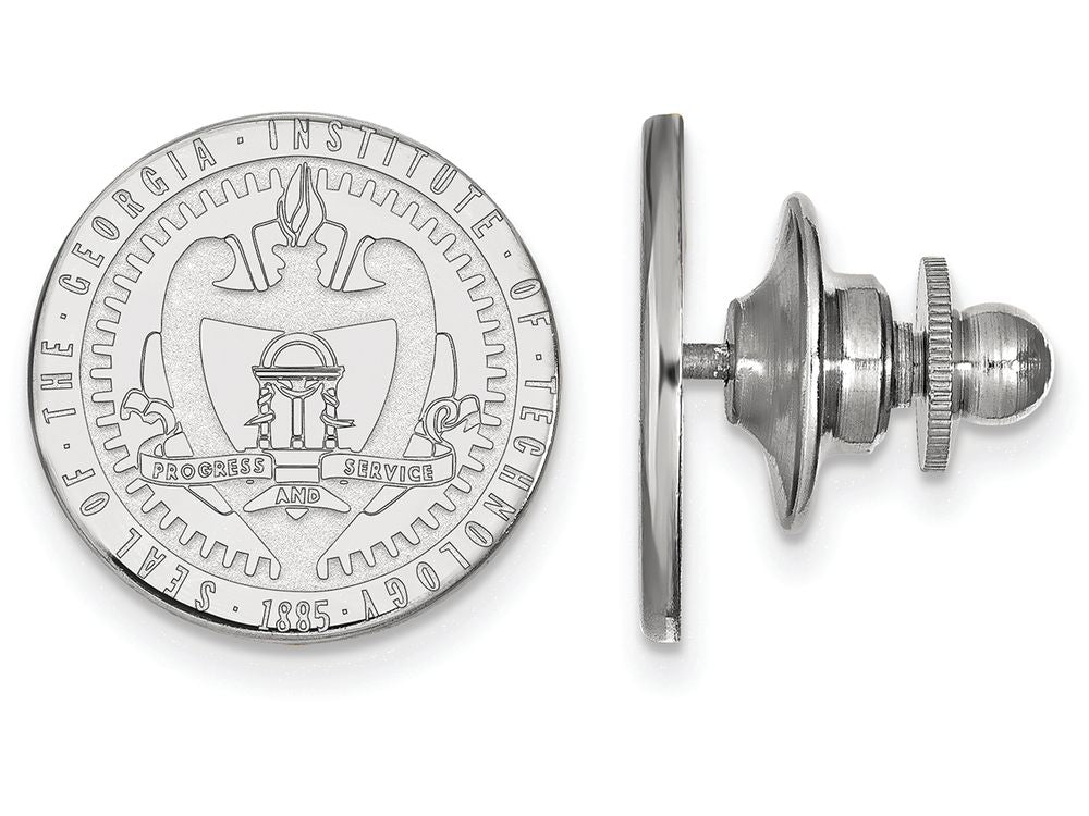 LogoArt Sterling Silver Georgia Institute Of Technology Crest Lapel Pin
