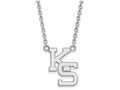 LogoArt Sterling Silver Kansas State University Large Pendant Necklace