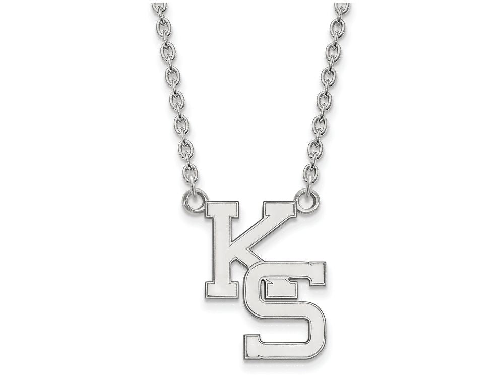 LogoArt Sterling Silver Kansas State University Large Pendant Necklace
