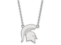 LogoArt Sterling Silver Michigan State University Large Pendant Necklace
