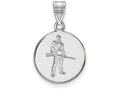 LogoArt Sterling Silver West Virginia University Medium Disc Pendant Necklace