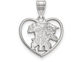 LogoArt Sterling Silver University Of Kentucky Pendant Necklace In Heart