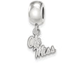 LogoArt Sterling Silver University Of Mississippi Bead Charm Charm Xs Dangle Bead Charm