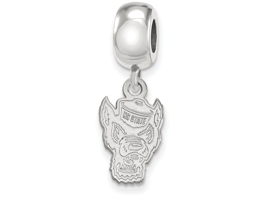 LogoArt Sterling Silver North Carolina State University Bead Charm Charm Small Dangle Bead Charm