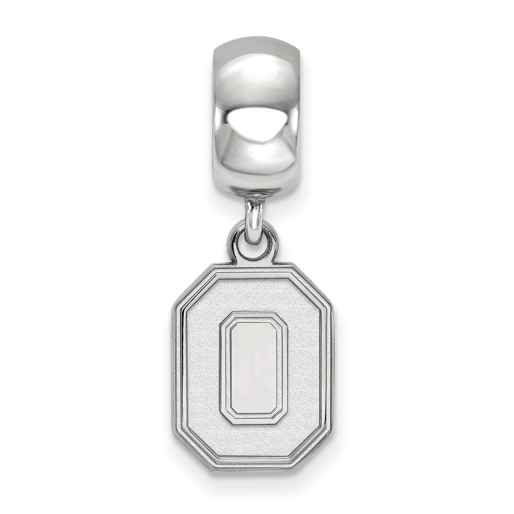 LogoArt Sterling Silver Ohio State University Bead Charm Charm Small Dangle Bead Charm