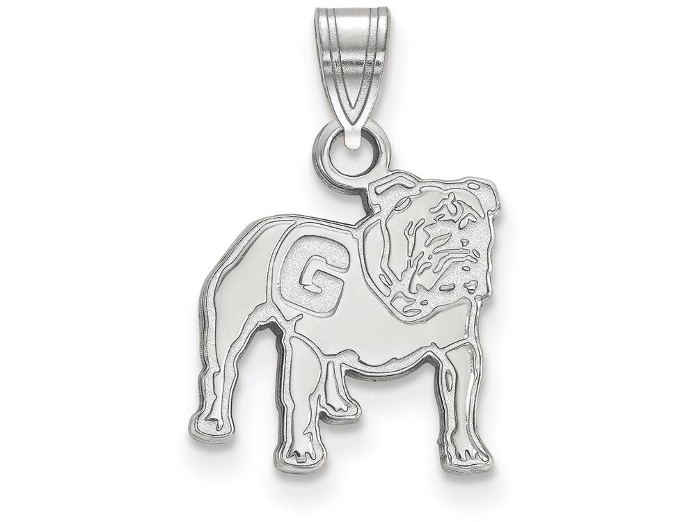LogoArt Sterling Silver University Of Georgia Small Pendant Necklace