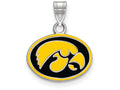 LogoArt Sterling Silver University Of Iowa Small Enamel Pendant Necklace