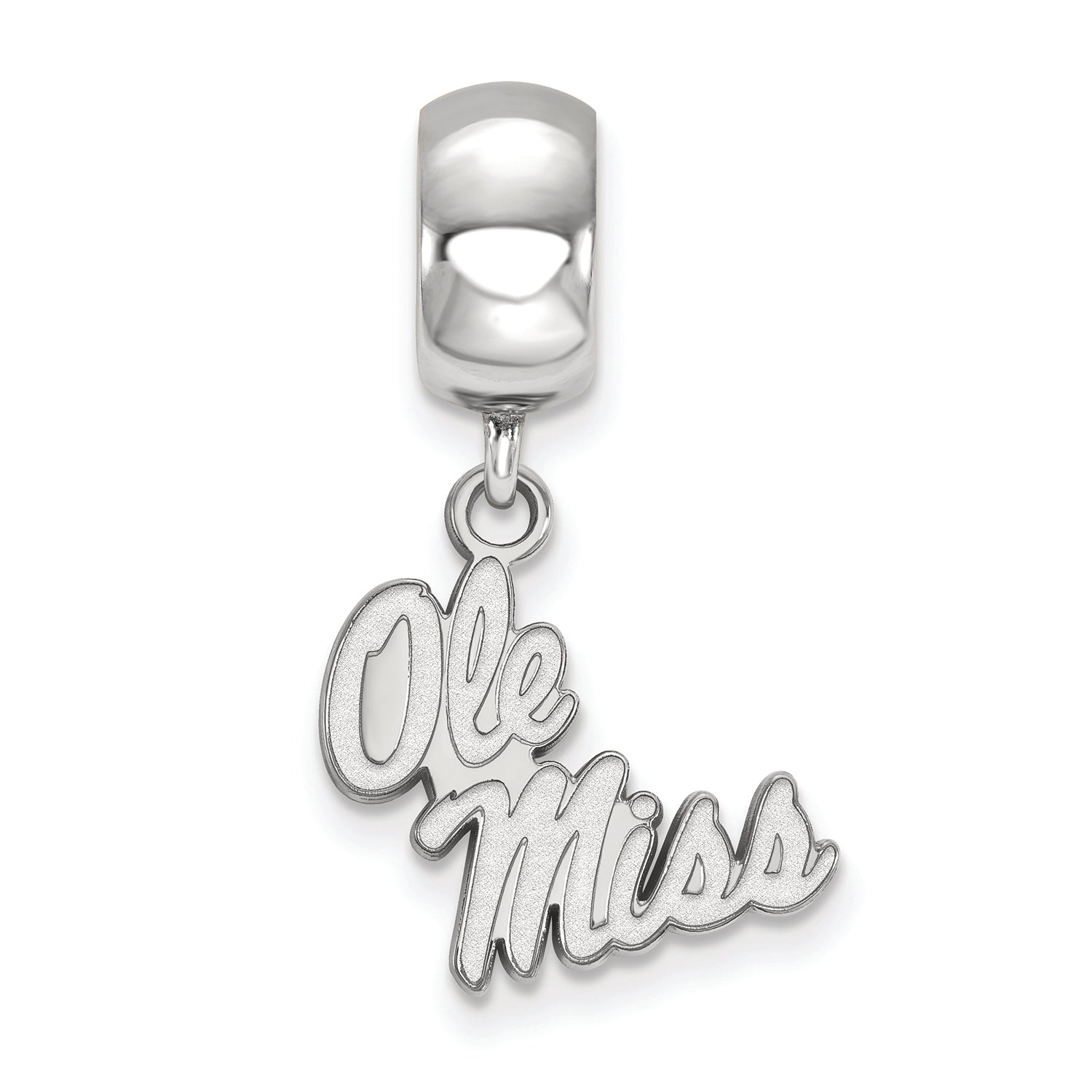 LogoArt Sterling Silver University Of Mississippi Bead Charm Charm Small Dangle Bead Charm
