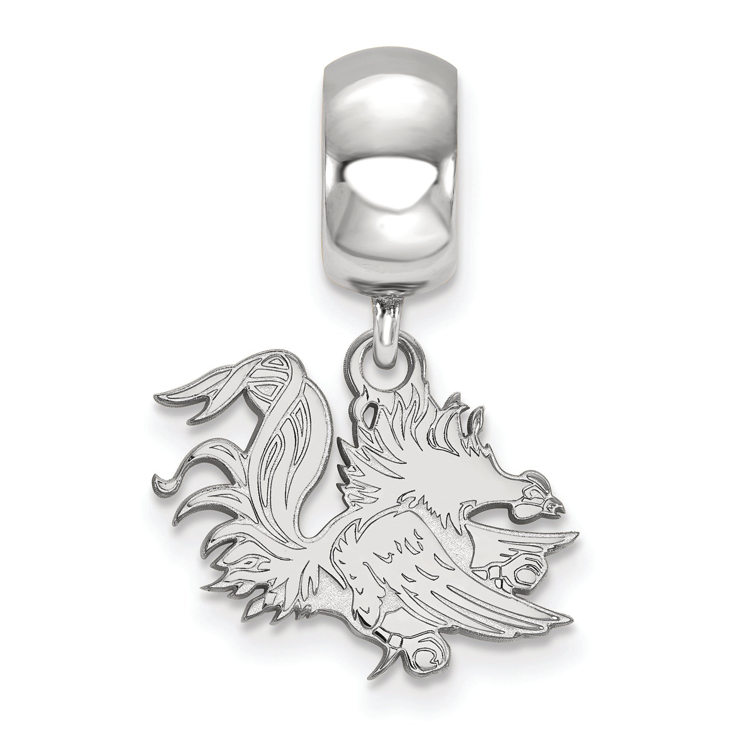 LogoArt Sterling Silver University Of South Carolina Bead Charm Charm Small Dangle Bead Charm