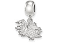 LogoArt Sterling Silver University Of South Carolina Bead Charm Charm Small Dangle Bead Charm