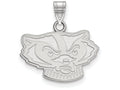 LogoArt Sterling Silver University Of Wisconsin Small Pendant Necklace
