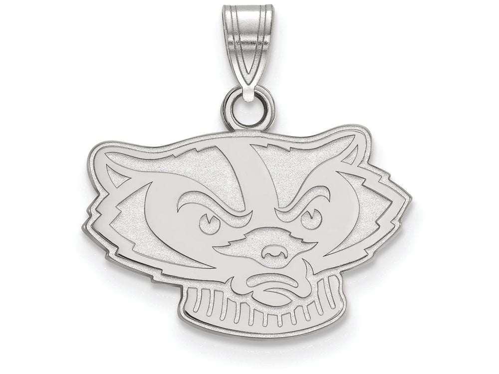 LogoArt Sterling Silver University Of Wisconsin Small Pendant Necklace