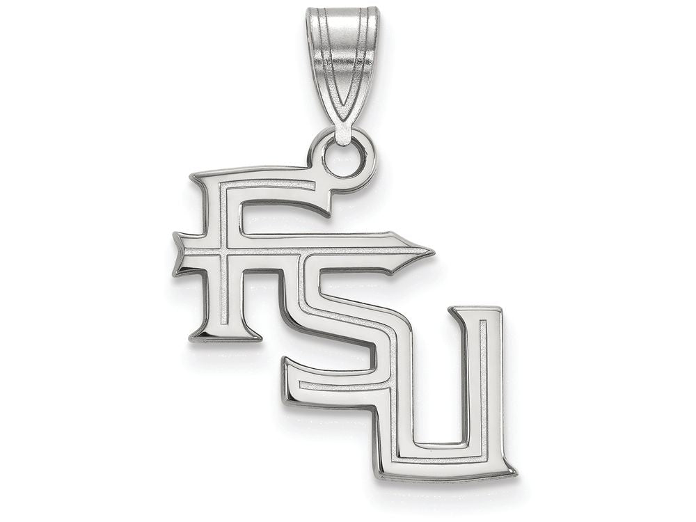 LogoArt Sterling Silver Florida State University Medium Pendant Necklace