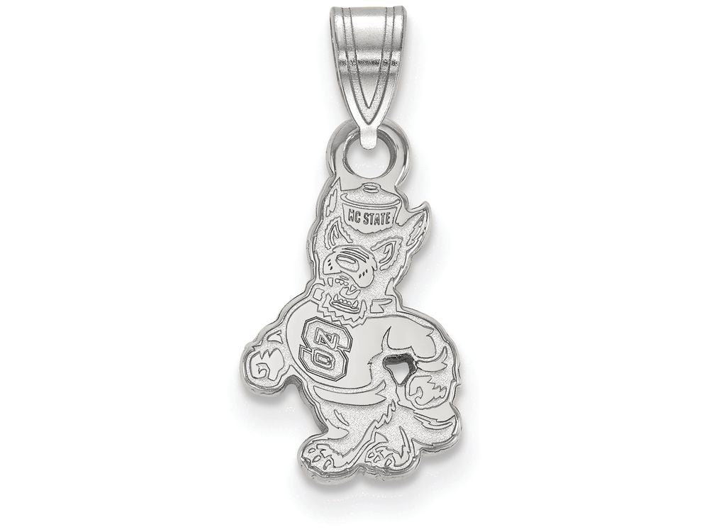 LogoArt Sterling Silver North Carolina State University Small Pendant Necklace
