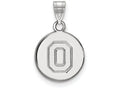 LogoArt Sterling Silver Ohio State University Small Disc Pendant Necklace