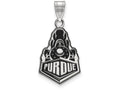 LogoArt Sterling Silver Purdue Large Enamel Pendant Necklace