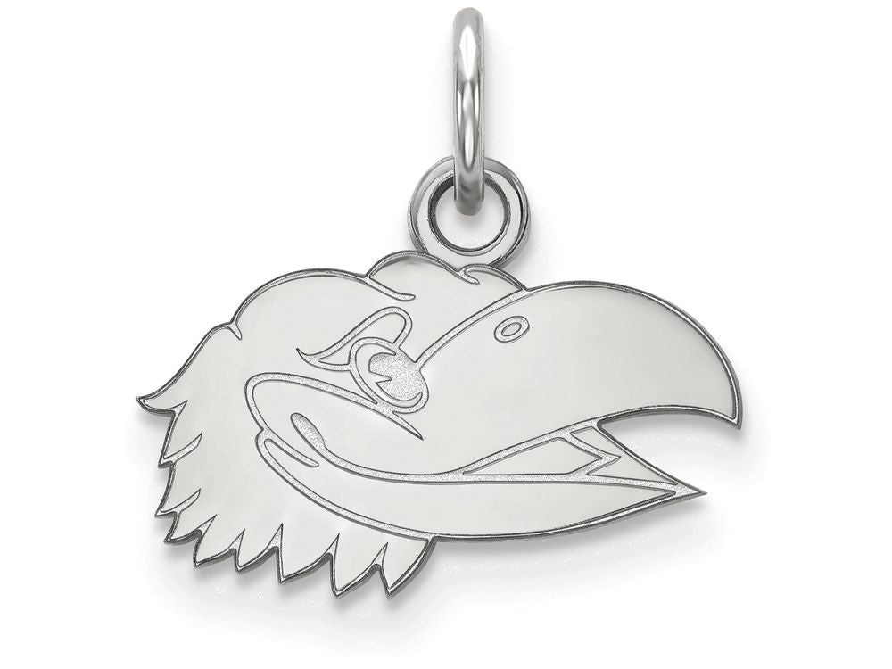 LogoArt Sterling Silver University Of Kansas Xs Pendant Necklace