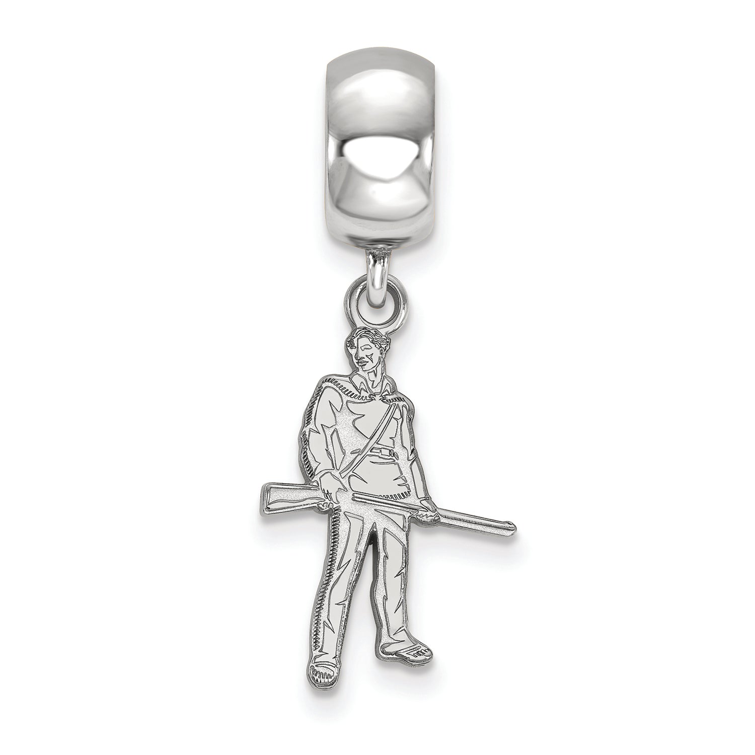 LogoArt Sterling Silver West Virginia University Bead Charm Charm Small Dangle Bead Charm