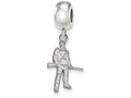LogoArt Sterling Silver West Virginia University Bead Charm Charm Small Dangle Bead Charm